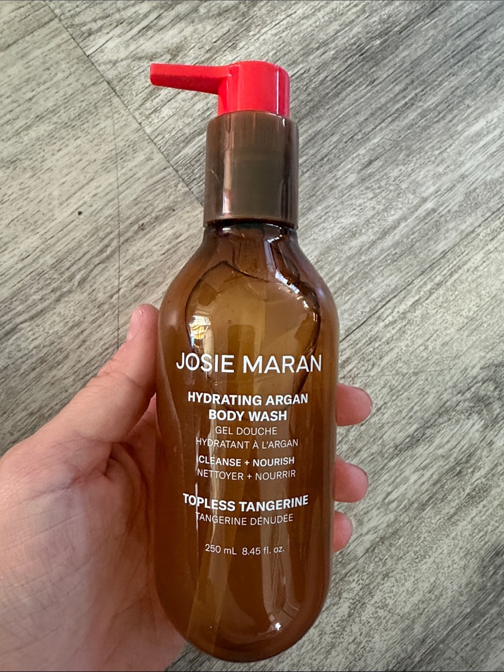 JOSIE MARAN Topless Tangerine Body Wash with Red Pump